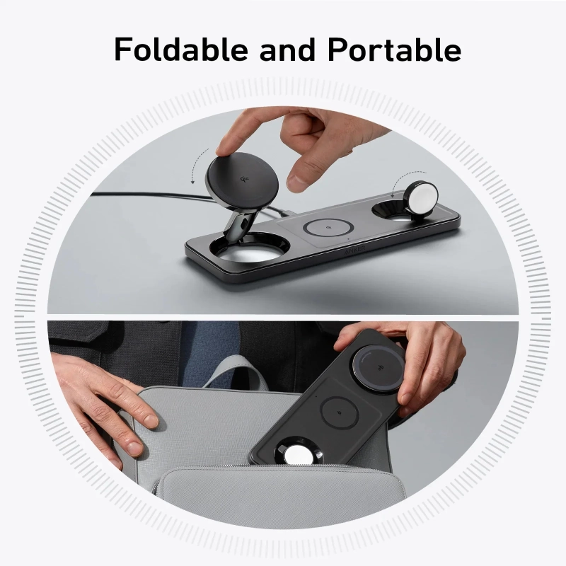 Anker MagGo Wireless Charging Station (3-in-1 Pad) Whit Charger And USB-C Cable